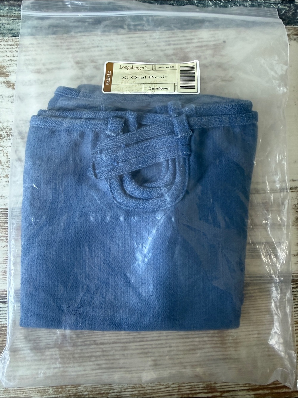 NEW Longaberger CORNFLOWER Fabric Liner for XL Oval Picnic Basket NOS